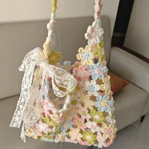 Bolso de flores tejido a mano para mujer, novedad de verano - Product Image 1