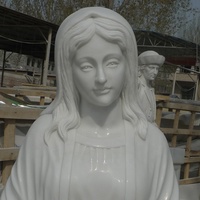 Statue religieuse à motif de marbré blanc, pierre d'extérieur en marbre, taille de vie, livraison directe d'usine