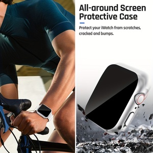 Lot de <span class=keywords><strong>4</strong></span> coques avec protection d'écran en verre trempé intégrée, compatibles avec <span class=keywords><strong>Apple</strong></span> <span class=keywords><strong>Watch</strong></span> Series 9, 8, 7 (41 mm, 45 mm), Series 6, SE, 5, <span class=keywords><strong>4</strong></span> (40 mm, 44 mm) - Product Image 4