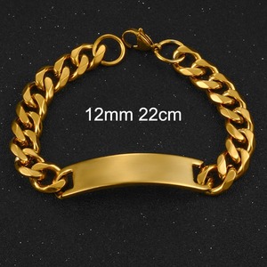 Pulsera de Acero Inoxidable Estilo Nuevo en Color Dorado para Hombre, Cadena Cubana para Mujer, Joyería de Moda Hip Hop Punk de Alta Calidad - Product Image 1