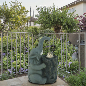 Petite <span class=keywords><strong>fontaine</strong></span> de jardin animalier avec <span class=keywords><strong>boule</strong></span> roulante et LED - Product Image 3