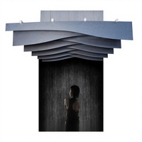 Panneau acoustique de plafond en fibre de polyester, panneau absorbant le son en feutre PET pour hôtel, bureau, bibliothèque