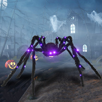 Araña de Peluche Brillante y Espeluznante para Halloween, Decoración Colgante para Exteriores, Decoración de Halloween para el Hogar, Jardín, Fiesta de Terror