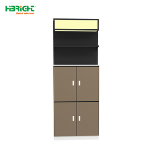 Heavy Duty kim loại & gỗ Kệ siêu thị với tủ gỗ và dẫn ánh sáng Hộp freestanding - Product Image 2