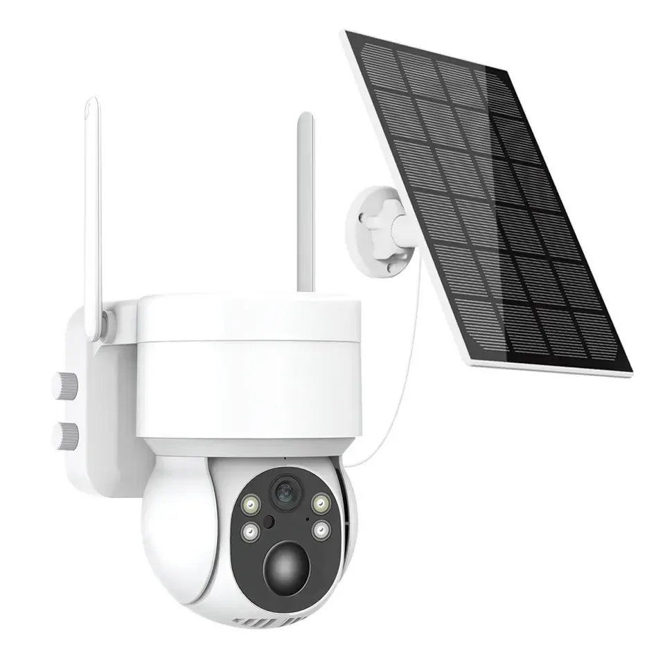 Camera PTZ IP An Ninh Pin CCTV WiFi 2.5K Giám Sát Năng Lượng Mặt Trời PIR Ngoài Trời Không Dây OEM 4MP ICSee Miễn Phí Alexa