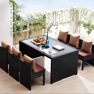 Set di sedie e tavoli da giardino in stile contemporaneo personalizzati set di mobili da giardino in rattan