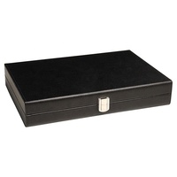 15-Zoll Backgammon-Set mit Reise-Lederimitat-Tragetasche Schwarzes Leder-Backgammon-Spielset