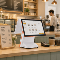 Sistema POS para Restaurantes de Alta Resistencia, Terminal Todo en Uno con Pantalla Táctil, Impresora Térmica de Alta Velocidad con Cortador Automático, Sistema Operativo Android 11, Bluetooth