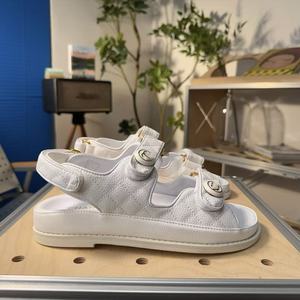 <span class=keywords><strong>Sandali</strong></span> Estivi da <span class=keywords><strong>Donna</strong></span> in <span class=keywords><strong>Pelle</strong></span> con Punta Aperta e Fondo Piatto, Casual con Chiusura a Velcro, Scarpe da Spiaggia alla Moda per Esterni - Product Image 5