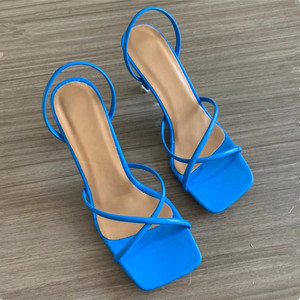 Sandalias grandes de moda para mujer, sandalias informales sexis con correas finas y puntiagudas, antideslizantes, con cierre de cordones - Product Image 4
