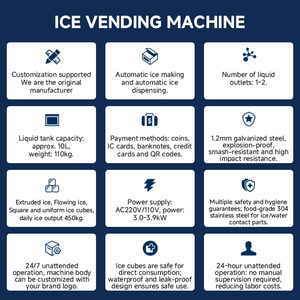 Machine à glaçons entièrement automatique avec ensachage, distributeur d'eau et de glaçons par osmose inverse, machine distributrice de glaçons avec ensachage automatique - Product Image 4