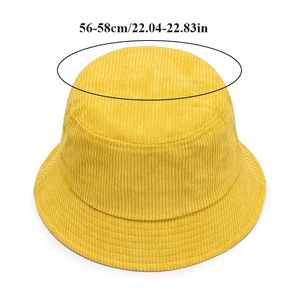 Chapeau seau printemps automne <span class=keywords><strong>velours</strong></span> <span class=keywords><strong>côtelé</strong></span> couleur unie femmes hommes chapeau de pêcheur casquette hip hop pliable <span class=keywords><strong>Bob</strong></span> Panama casquette de pêche - Product Image 3