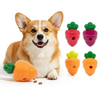 Jouet à mâcher pour chat et chien en forme de carotte en TPR, double taille, facile à remplir, distributeur de friandises