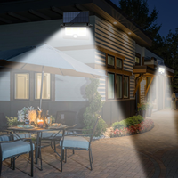 Lampe solaire de jardin LED IP65, éclairage haut et bas, étanche, applique murale solaire avec détecteur de mouvement, veilleuse crépusculaire à l'aube