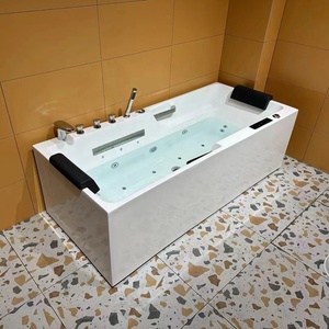 Bañera de Hidromasaje Rectangular para Baño, Acrílica, Blanca, Portátil, con 16 Jets - Product Image 6