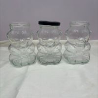 Frascos de Vidrio para Miel con Forma de Oso de 280 ml con Tapas Negras para Velas de Miel y Otras Manualidades