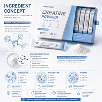 Créatine monohydrate en poudre OEM, soutien musculaire, endurance, performance, saveur fruitée, complément alimentaire sportif, étiquette privée personnalisée