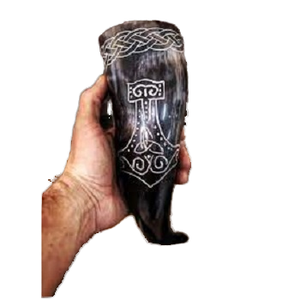 Impresionante cuerno para beber de búfalo Natural, latón de ágata de la mejor calidad para cerveza, agua, estilo Animal, técnica pulida - Product Image 2