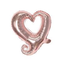 Ballons en forme de cœur creux de 18 pouces, or Rose, feuille d'amour, crochet Amor Hueco Globos pour décoration de mariage, saint-valentin
