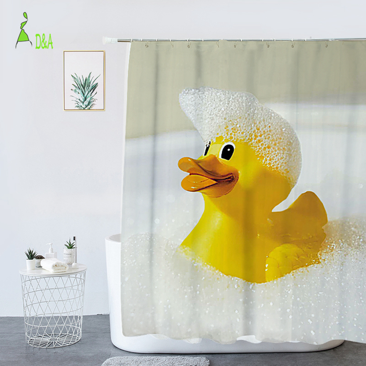 Дизайнерская занавеска для душа, водонепроницаемая занавеска для ванной из полиэстера с 3d принтом милых животных, Современная поддержка
