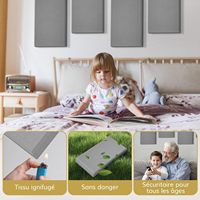 Panneaux acoustiques muraux 3D en fibre de verre + mousse acoustique PET, 4 pièces, grand format 90x30x6cm, absorption sonore 0.95 NRC, design moderne pour studio et bureau