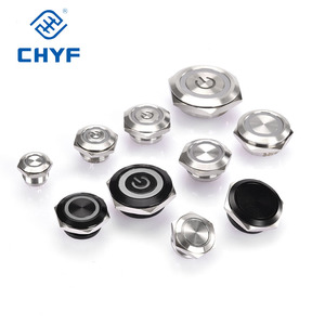 Thép không gỉ kim loại dẫn điện không thấm nước <span class=keywords><strong>4</strong></span> pins đẩy nút chuyển đổi Ce 12mm 16mm 19mm phẳng ngắn đẩy nút thiết lập lại chuyển đổi - Product Image 1