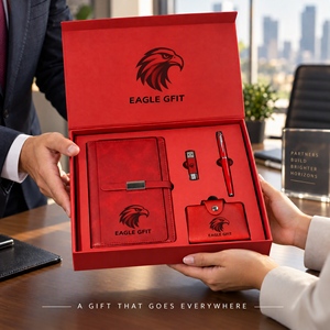 Libreta A5 de PU con logotipo personalizado, bolígrafo, tarjetero, memoria USB de 16 GB, personalizable para empresas, oficinas, juego de regalo 4 en 1 - Product Image 5