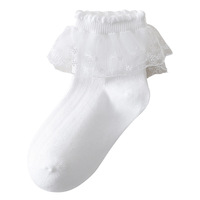 Chaussettes antidérapantes en coton doux et respirant pour tout-petits, avec volants en dentelle personnalisés, motif animalier, vente en gros