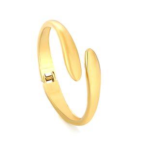 Trendy Smooth Gold Open Cuff Bracelet, Waterproof 304 Stainless Steel Chunky Bangle, Bulk Order for Retailers - Product Image 6