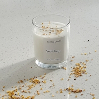 Pot à bougie en verre transparent de luxe personnalisé avec couvercle en liège naturel et emballage en boîte cadeau cylindrique pour la décoration de la maison, les mariages et l'aromathérapie
