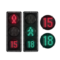 Feu de signalisation piétonnier LED 300 mm à matrice de points avec compte à rebours dynamique, motif marchant homme, IP55 CE pour passage à niveau routier