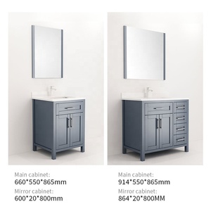 Luxury Waterproof Solid Wood Closeout <strong>Bathroom</strong> With Mirror Double 2 Basin <strong>Sink</strong> Cabinet for Bath Vanity <strong>Unit</strong> - Product Image 3