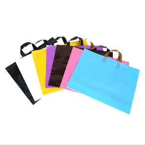 Cheap custom logo multicolor takeaway supermarket plastic shopping plastic clothes packaging bags
