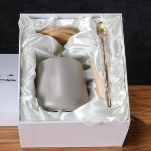 <span class=keywords><strong>Taza</strong></span> de café literaria escandinava, <span class=keywords><strong>Taza</strong></span> de cerámica 1314, mango de madera para regalos de negocios, frío caliente con aislamiento térmico - Product Image 3