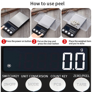 OEM Mini Portable Pocket Platform Waage für Schmuck malerei 500g Kapazität 0,01g-0,1g Genauigkeit LCD-Hintergrund beleuchtung CE-zertifiziert - Product Image 4