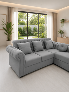 Exquisite Emerald Square Corner Lounge Seating Arrangement with Custom Premium Fabric for Living Room & Hotel - Product Image 4