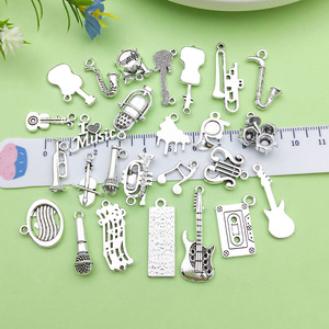 Antique Silver Musical Instrument Charms 30 Styles For DIY Jewelry Accessories Unisex Everyday Wear - Product Image 3