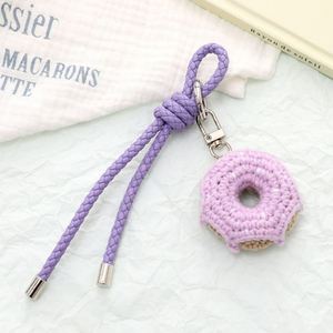 Lindo llavero de coche hecho a mano con forma de donut, accesorio colgante para teléfono móvil, bonito colgante para bolso - Product Image 4
