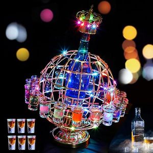 Support à verres à liqueur en forme de globe lumineux à LED, capacité de 12 verres, décoration de bar, présentoir à verres à liqueur - Product Image 1