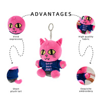 Adorable Porte-clés Peluche Chaton Moelleux avec Vêtements Amovibles, Jouet en Peluche Chat, Breloques Anime Personnalisées