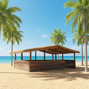 Prix de gros Toiture en chaume <span class=keywords><strong>synthétique</strong></span> imperméable de haute qualité, ignifuge, pour cours, maisons d'hôtes et parasols de plage - Product Image 1