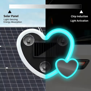 Xe Năng Lượng Mặt Trời Tam Giác Cửa Sổ Trái Tim Ánh Sáng Phát Ra Hình Trái Tim Môi Trường Xung Quanh Ánh Sáng Nội Thất LED Môi Trường Xung Quanh Ánh Sáng - Product Image 5