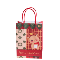 Sacs cadeaux en papier kraft personnalisés avec poignées, sacs d'emballage imprimés en gros pour le commerce de détail, design de Noël et de fêtes