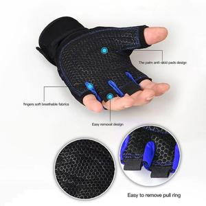 1 par de guantes de gimnasio para levantamiento de pesas, guantes con muñequera para culturismo, entrenamiento deportivo, guantes para ciclismo - Product Image 3
