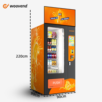 Distributeur combiné de boissons extérieur avec lecteur de cartes, pour fast-food, boissons froides, snacks, snacks et snacks réfrigérés personnalisés