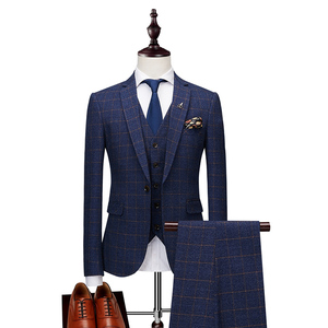 Traje de <span class=keywords><strong>hombre</strong></span> azul acuamarina de 3 piezas, estilo americano, uniforme de oficina, talla grande, frente plano, de un solo botón, transpirable - Product Image 1