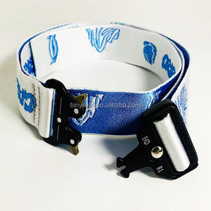 Cinturón de cintura con logotipo de Jacquard personalizado de fábrica de 1,5 pulgadas, hebilla de Metal, cinturón de lona de tela tejida de nailon táctico duradero para hombres - Product Image 5