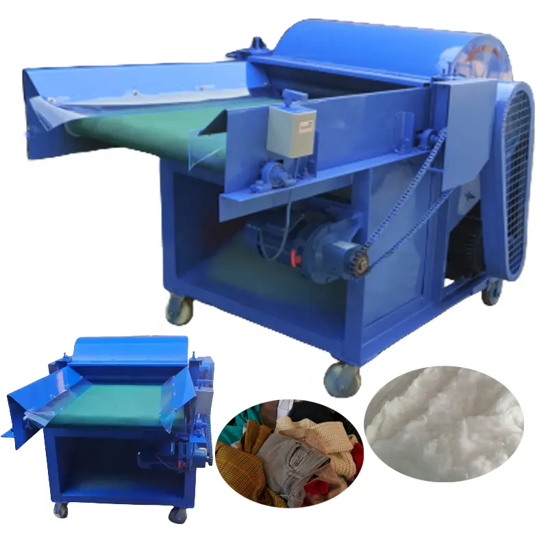 Automazione di riciclaggio dei rifiuti di cotone e tessuto macchine tessili per il riciclaggio dei vestiti