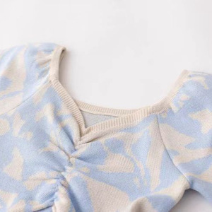 Top de Punto Jacquard con Cuello en V para Mujer, Manga Corta, Corte Ajustado, Suave, para Verano - Product Image 3