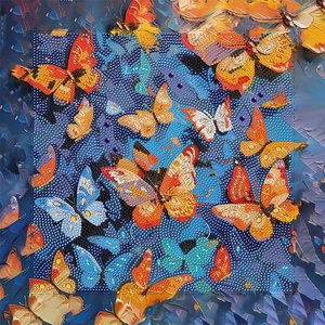Art Diamanté en Grappe de Papillons - Broderie de Strass à Perçage Complet, Cadeau Idéal pour les Amateurs de Papillons et Décoration de Chambre - Product Image 1